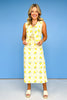 Cream Lemon Print Front Bow Tie Top Midi Skirt Set *FINAL SALE*