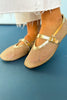 Gold Metallic Mesh Mary Jane Ballet Flats