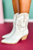 White Layered Panel Cowboy Boot