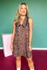SSYS Sleeveless Gemma Peter Pan Collared Dress In Animal Stripe