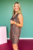 SSYS Sleeveless Gemma Peter Pan Collared Dress In Animal Stripe