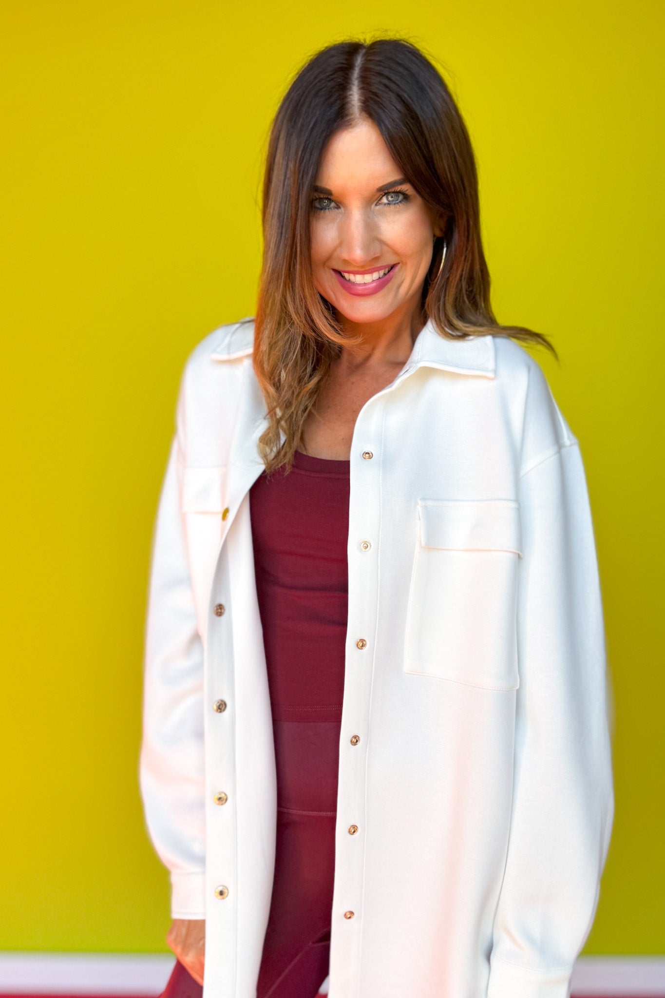 SSYS Frankie Air Shacket In Ivory *FINAL SALE*