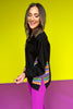 SSYS The Ainsley Air Pullover In Zig Zag Inset, SSYS the label, SSYS athlesiure, perfect sweatshirt, perfect pull over, must have pull over, must have workout top, SSYS by mallory fitzsimmons 