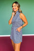 SSYS Peyton Scuba Skort In Navy Cane
