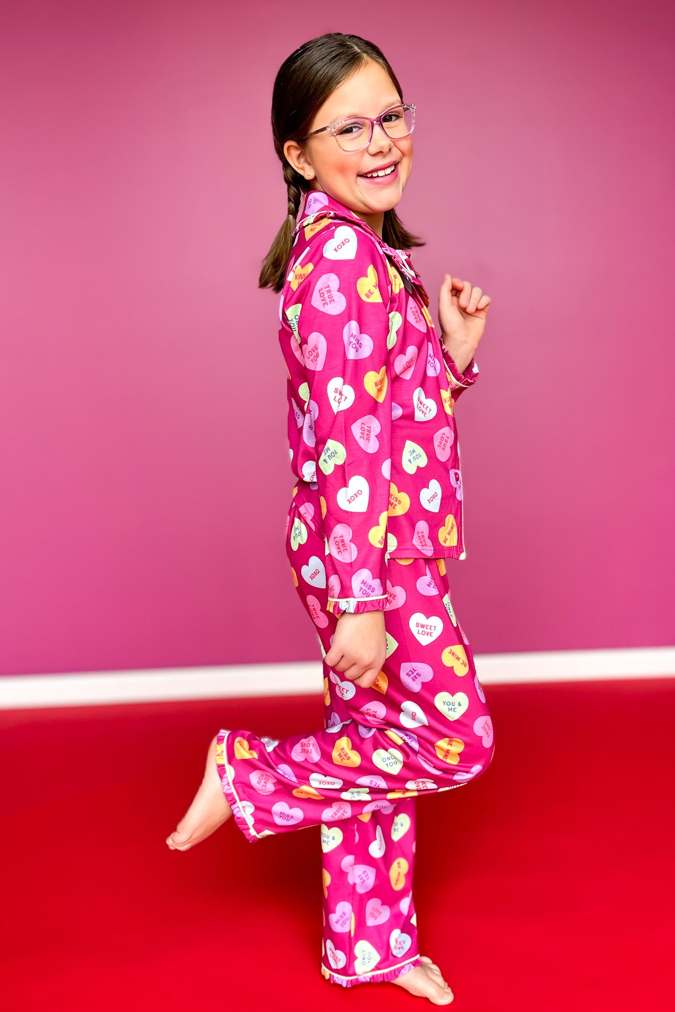 SSYS Kids Millie Long Sleeve Hearts Pajamas Set
