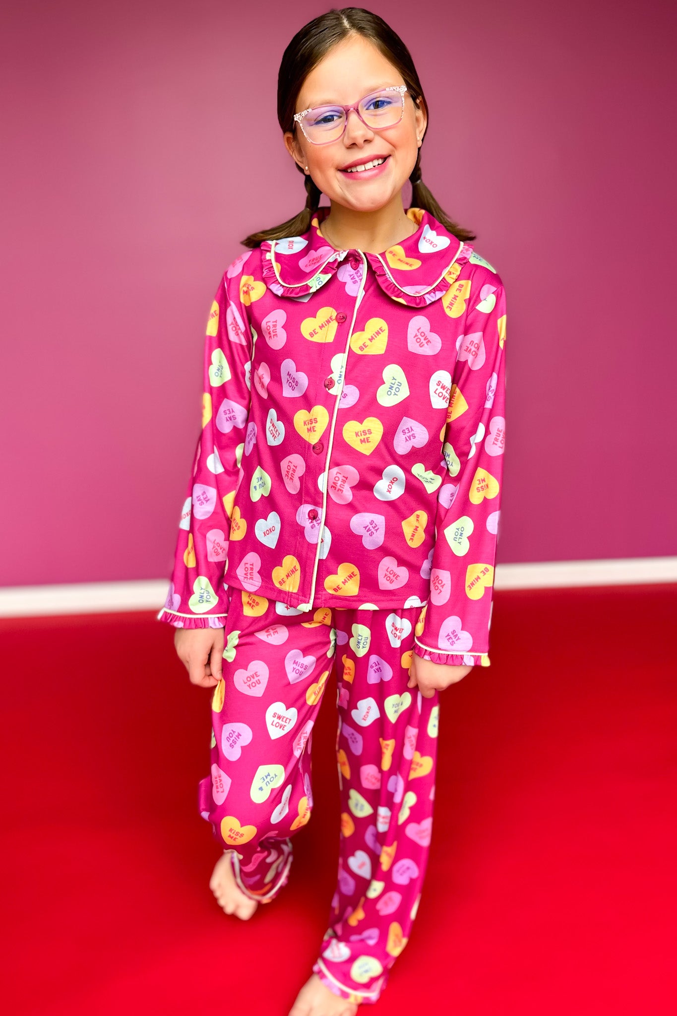 SSYS Kids Millie Long Sleeve Hearts Pajamas Set