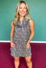SSYS Peyton Sleeveless Scuba Frill Neck Top In Animal
