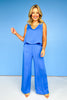 Blue V Neck Tank Wide Leg Jumpsuit *FINAL SALE*
