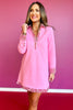 SSYS Kay Gingham Ruffle Contrast Long Sleeve Dress In Pink