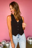 Black V Neck Button Down Vest, must have top, must have style, fall style, fall fashion, elevated style, elevated style, mom style, shop style your senses by mallory fitzsimmons, ssys by mallory fitzsimmons