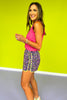 SSYS Lime Pink Neon Animal Printed Active Shorts