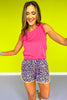 SSYS Lime Pink Neon Animal Printed Active Shorts