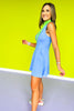 SSYS Contrast Half Zip Active Dress In Cornflower