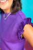 SSYS Charlie Air Ruffle Shoulder Shorts Set In Purple