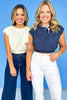 Cream Eyelet Short Sleeve Band Hem Top *FINAL SALE*