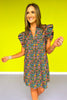 SSYS Josie Ruffle Shoulder Poplin Dress In Folk Floral