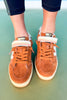 Vintage Havana Chestnut Suede Strap Detail Sneakers