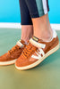 Vintage Havana Chestnut Suede Strap Detail Sneakers
