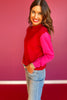 SSYS Lane Colorblock Sweater In Red