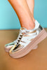 Gold Metallic Platform Retro Sneakers