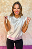 Silver Metallic Foil Sweater Vest Top