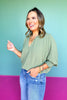 Olive Collared Smocked Sleeve Band Top *FINAL SALE*