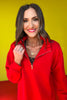 SSYS The Ruffle Collar Ainsley Air Pullover In Red