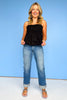 Vervet High Rise Cuffed Straight Jeans