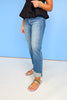 Vervet High Rise Cuffed Straight Jeans