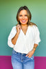 Beige Collared Smocked Sleeve Band Top *FINAL SALE*