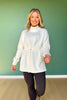 SSYS Ivory Drawstring Mock Neck Air Pullover
