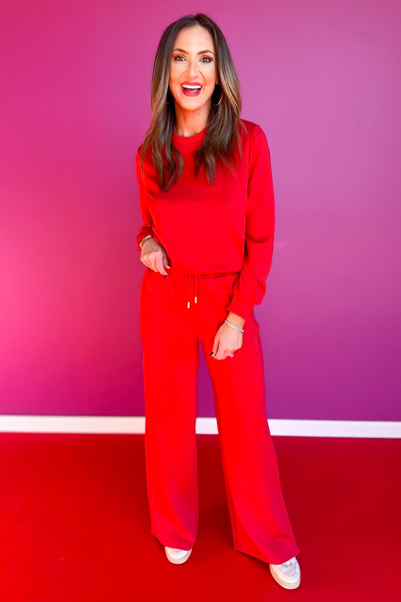 SSYS Scuba Wide Leg Pants In Red