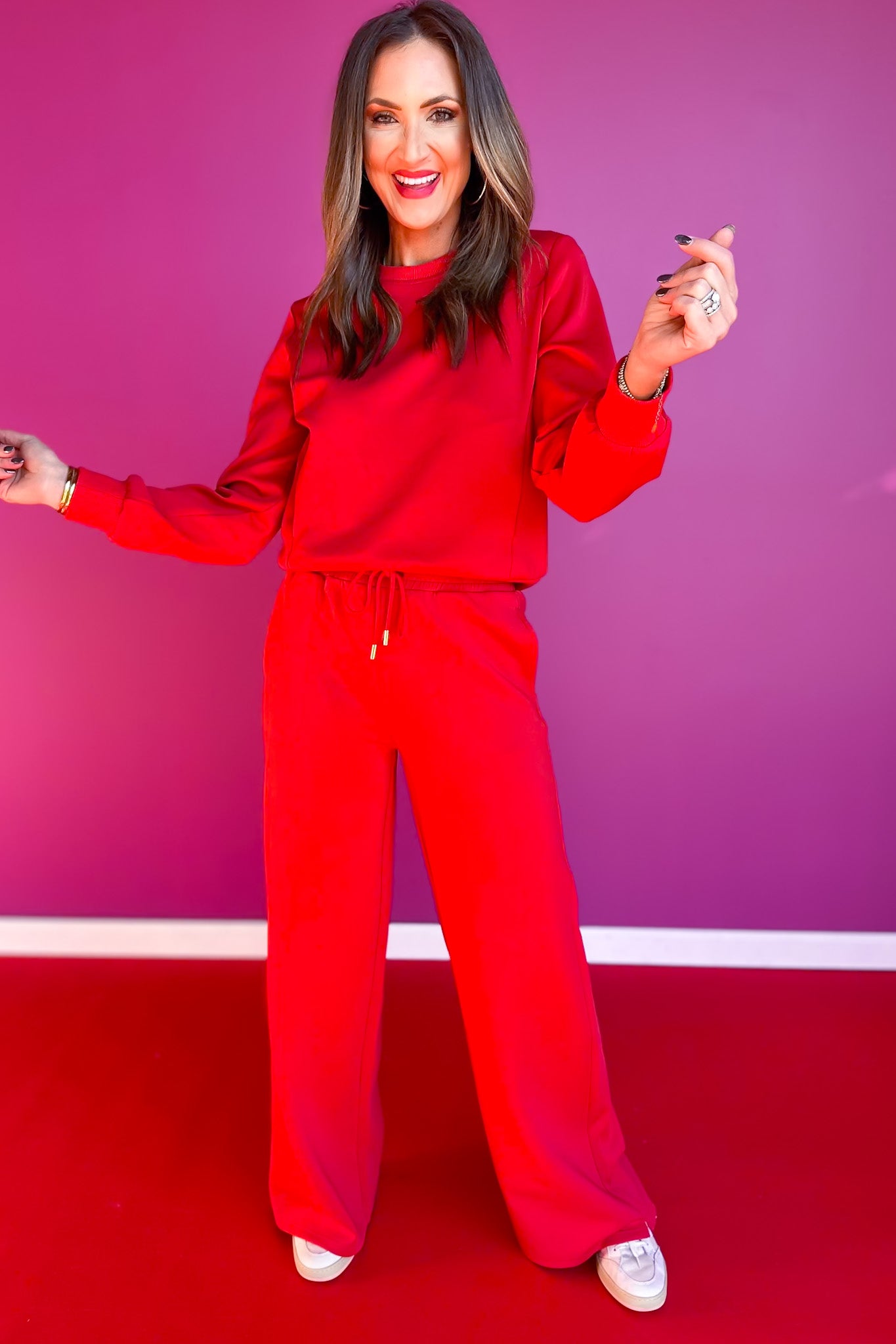 SSYS Scuba Wide Leg Pants In Red