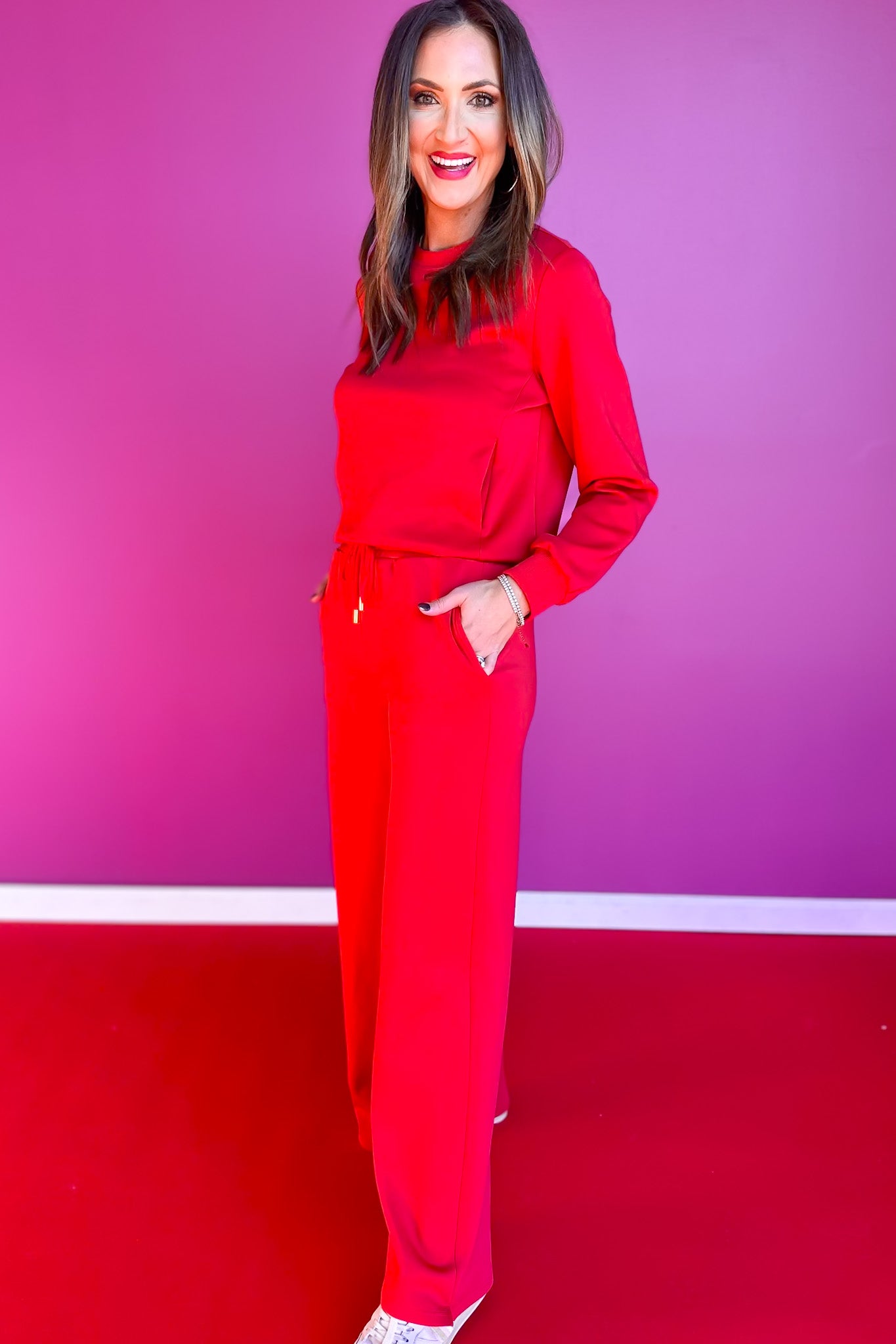 SSYS Scuba Wide Leg Pants In Red