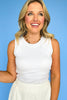 SSYS Ribbed Crew Neck Sleeveless Tank In Ivory