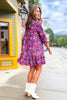 SSYS Phoebe Smocked Long Sleeve Dress In Dark Floral