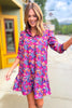 SSYS Phoebe Smocked Long Sleeve Dress In Dark Floral