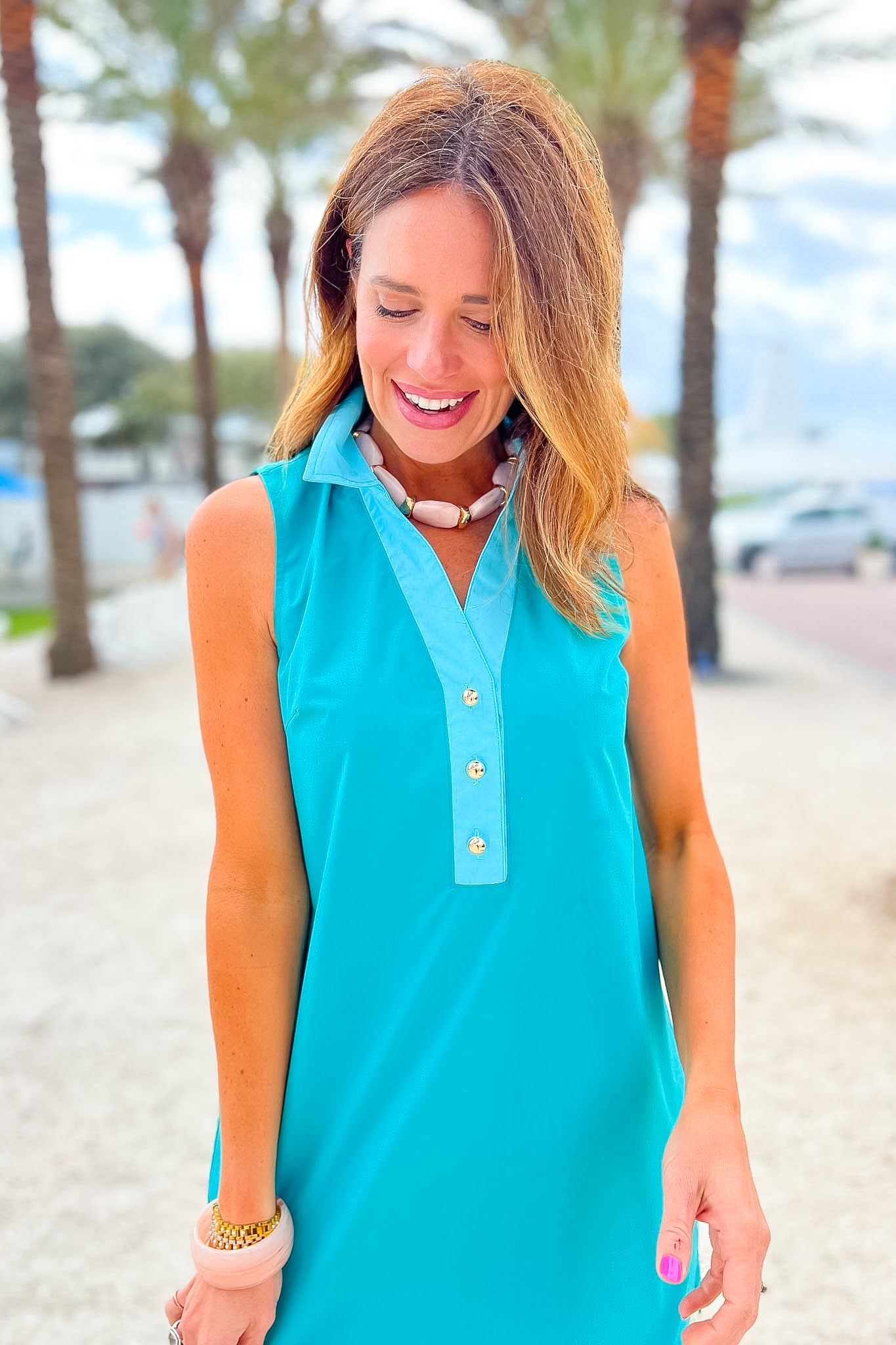 SSYS Bree Colorblock Dress In Teal and Turquoise