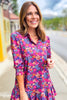 SSYS Phoebe Smocked Long Sleeve Dress In Dark Floral