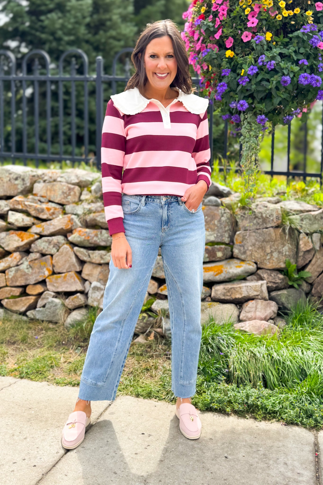 Mica Mid Rise Seam Detail Ankle Straight Leg Jeans