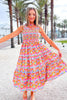 SSYS Rosie Smocked Bodice Ruffle Dress In Bright Bloomscape