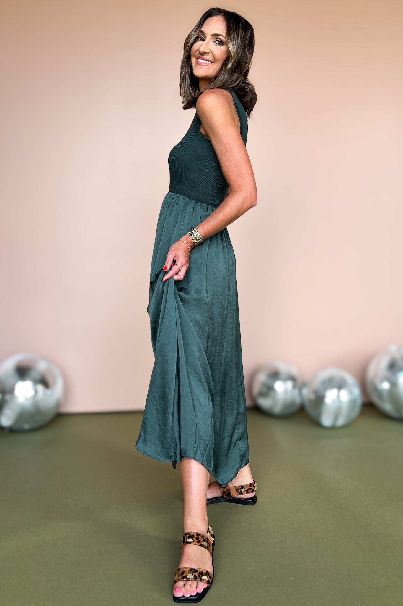 Green Knit Contrast Skirt Sleeveless Midi Dress, event dress, must have dress, must have style, brunch style, fall fashion, elevated style, elevated style, mom style, shop style your senses by mallory fitzsimmons, ssys by mallory fitzsimmons