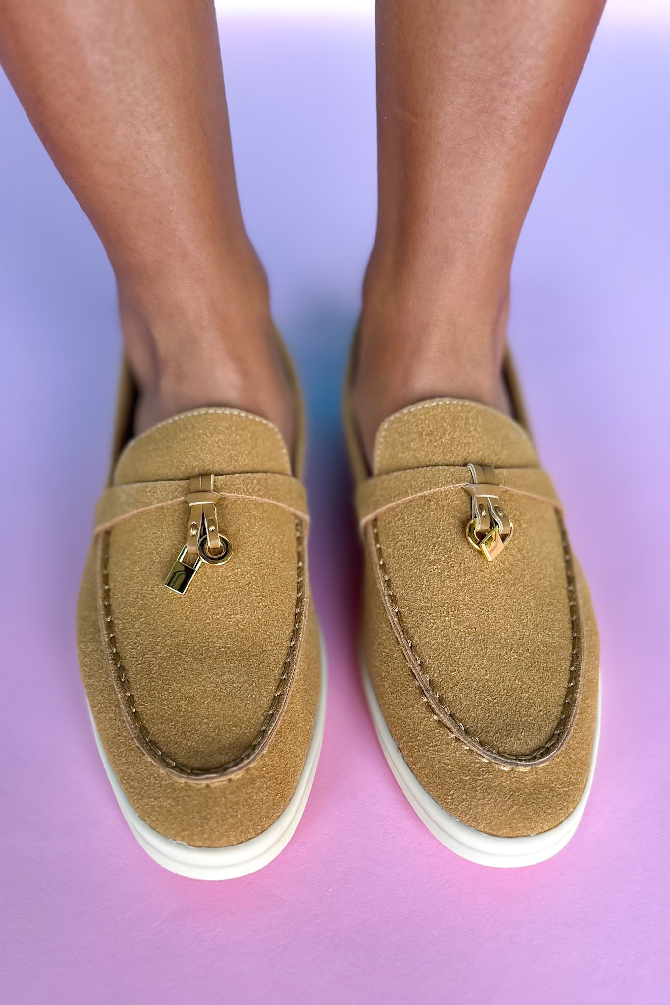 Camel Suede Classic Loafers