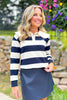 SSYS Skye Stripe Top In Navy Ivory