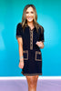 SSYS Ruthie Contrast Knit Dress In Black Tan