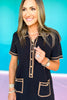 SSYS Ruthie Contrast Knit Dress In Black Tan