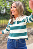 SSYS Skye Stripe Top In Hunter Ivory