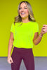 SSYS Lime Honeycomb Short Sleeve Active Top, workout top, breathable, basics, athleisure, comfortable, exclusive design, ssys by mallory fitzsimmons