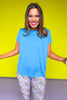 SSYS Bright Blue Honeycomb Short Sleeve Active Top