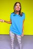 SSYS Bright Blue Honeycomb Short Sleeve Active Top